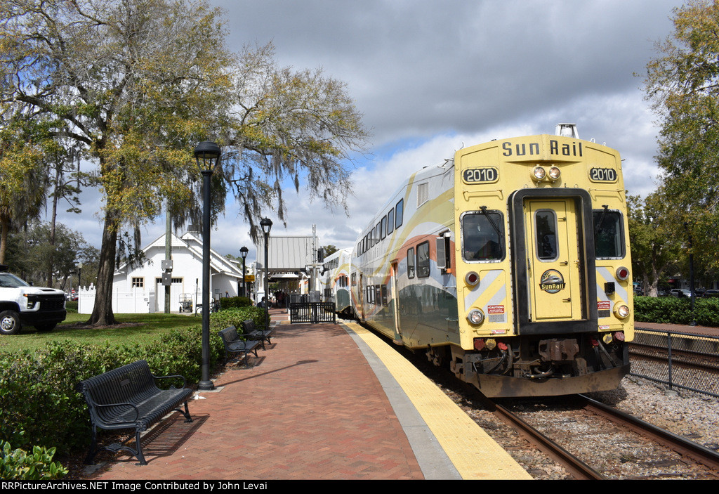 Sunrail train departing WPK Depot